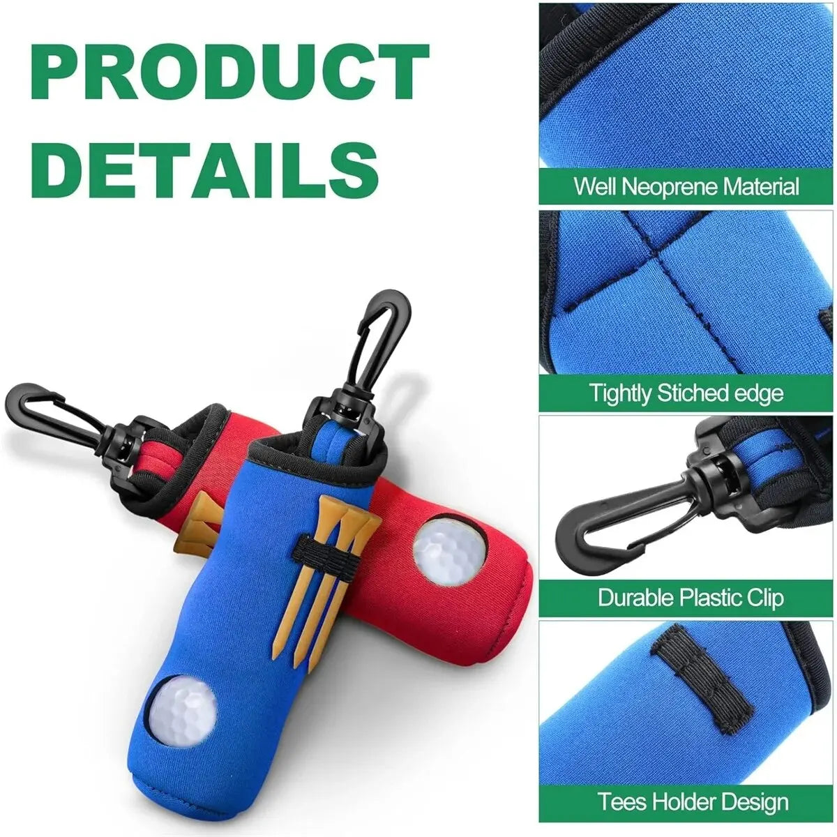 Golf Tee & Ball Holder Pouch | Clip-On Golf Accessory