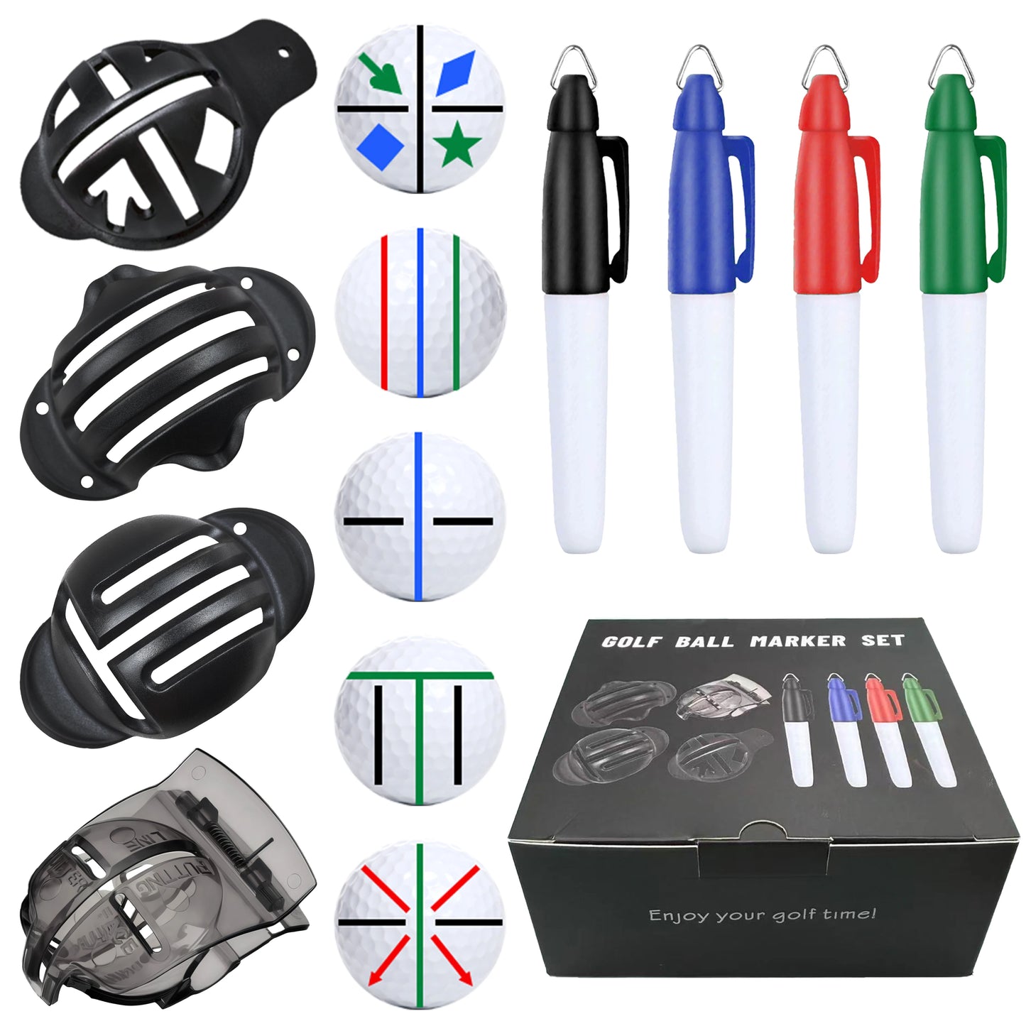 Golf Ball Alignment Marker Kit | Improve Putting Accuracy