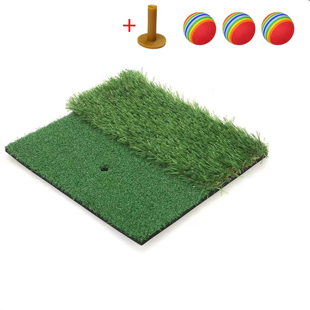Golf Practice Hitting Mat with Tee & Turf – Indoor & Outdoor Training Aid