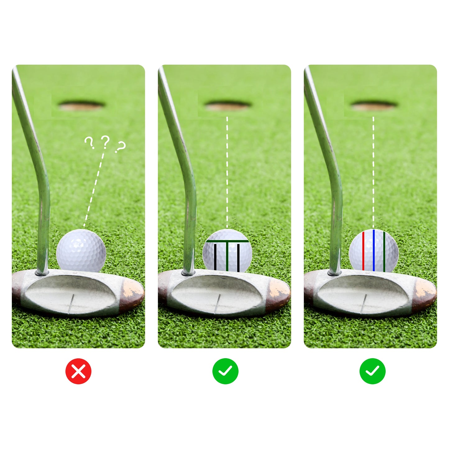 Golf Ball Alignment Marker Kit | Improve Putting Accuracy