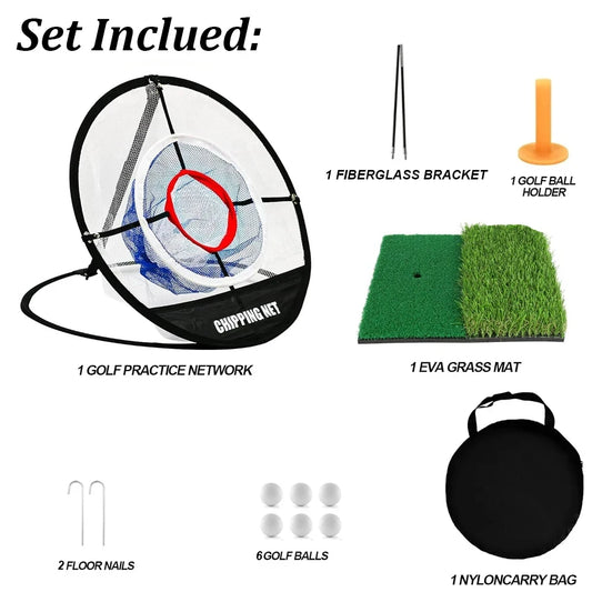 Golf Chipping Practice Net Set | Complete Backyard Training Kit