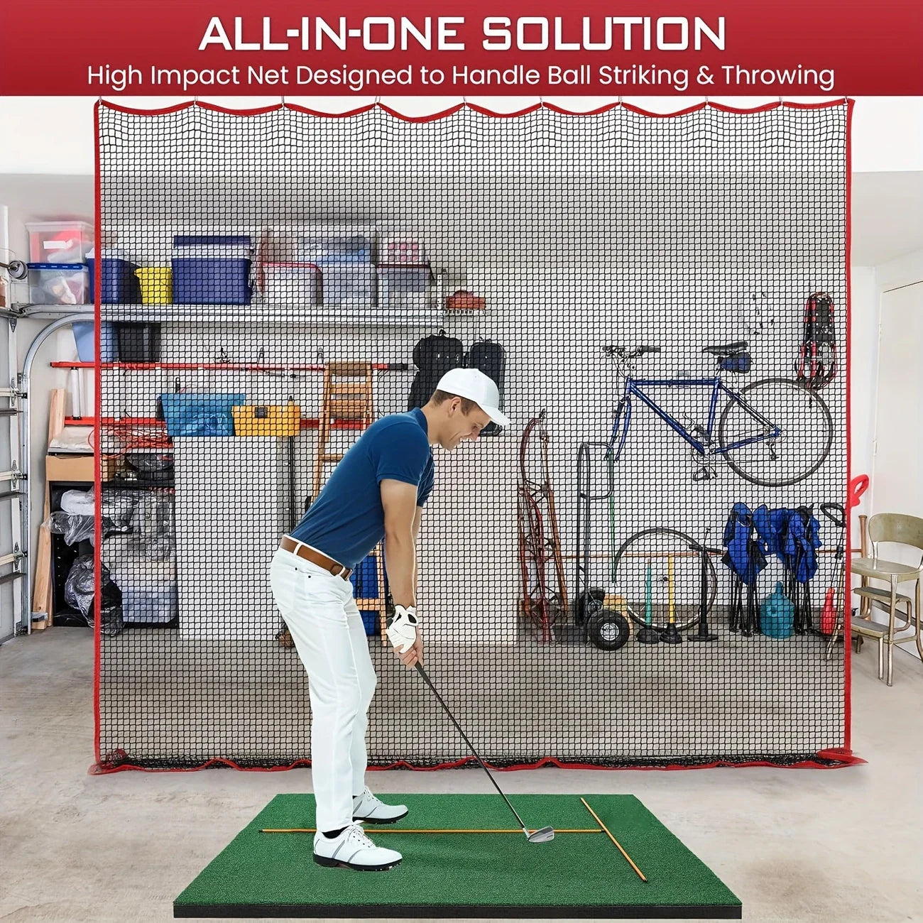 Heavy-Duty Golf Practice Net | 10' × 10' Driving & Backyard Net